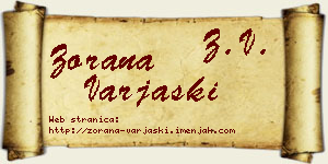 Zorana Varjaški vizit kartica